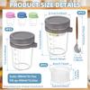 Overnight Oats Container with Lid and Spoon 450ML Airtight Oatmeal Container with Scale Portable Fruit Salad Food Storage Box