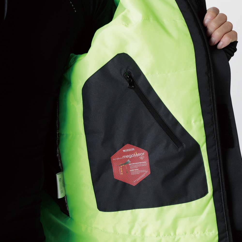 TS DESIGN Mega Heat Flash Wasserdichte Kaltwetterjacke für 18236 95 Schwarz LL Herbst/Winter