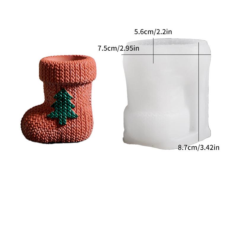 

Рождественский вязаный чулок подсвечник силиконовая форма рождественский носок украшение орнамент форма из смолы ручная работа рождественский DIY подарок