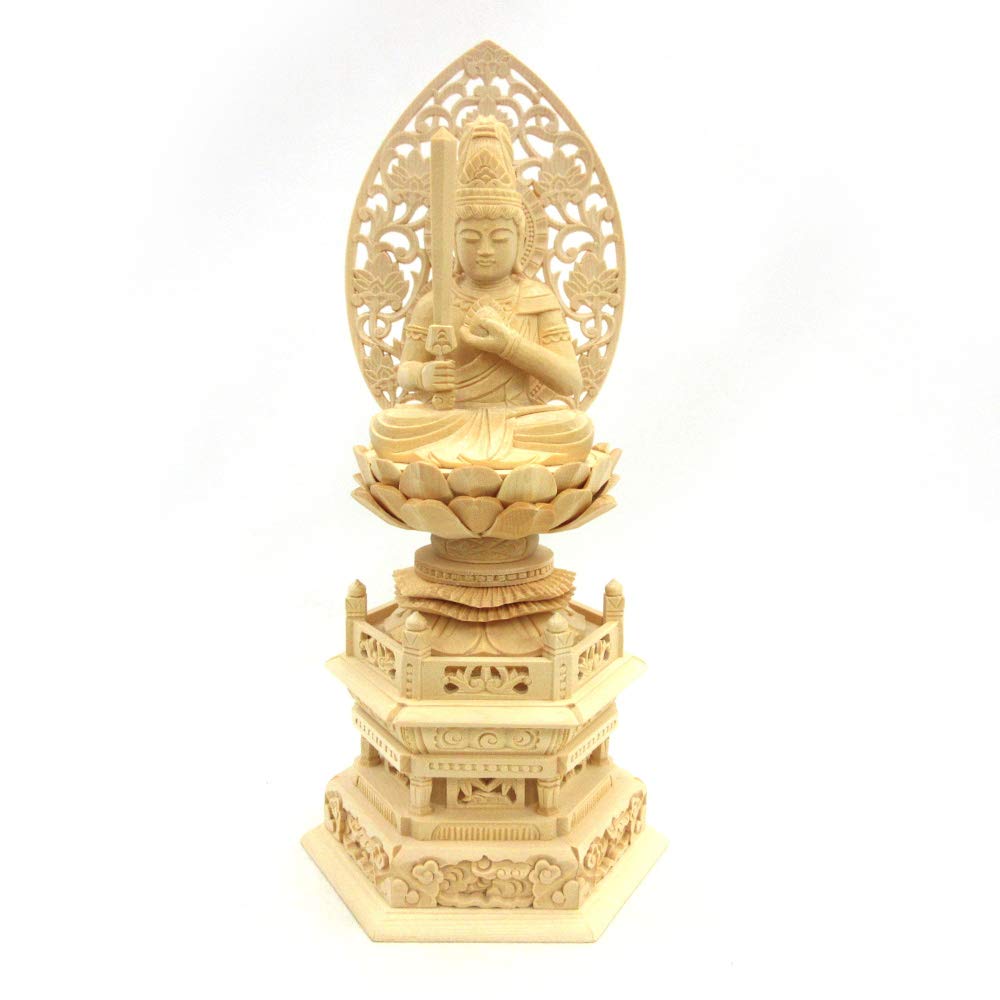 

special Buddha statue Kokuzo Bodhisattva Seated statue inches height 29 width depth 10 Jewel holder High quality wood carving made of cypress wood