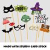 30pcs Happy Halloween Photo Booth Props Kit Witch Hat Pumpkin Bat Fancy Selfie Picture Prop for Kids Adults Dress Up Accessories