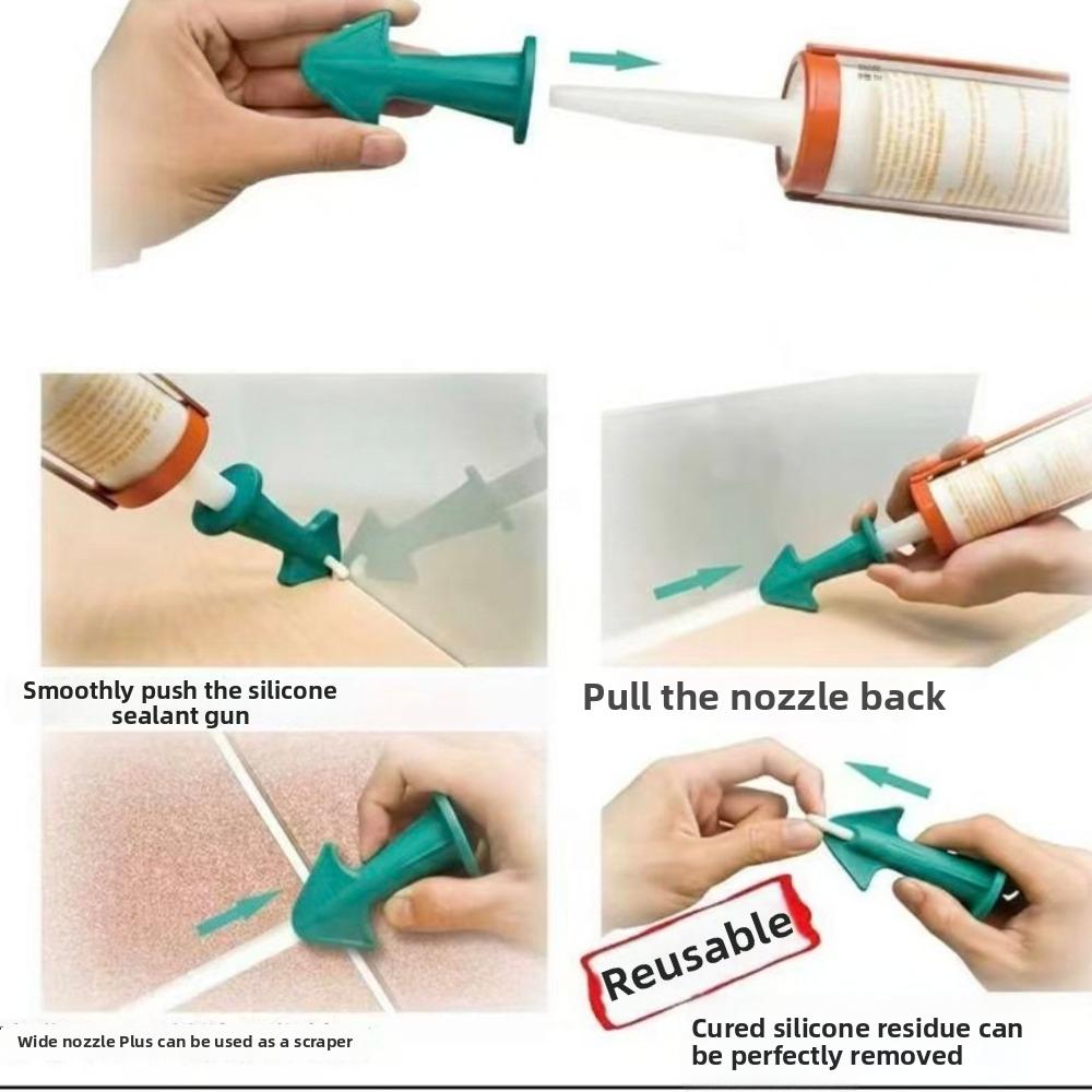 Multi-Purpose Sealant Nozzle Scraper Silicone Caulk Applicator Bathtub Caulking