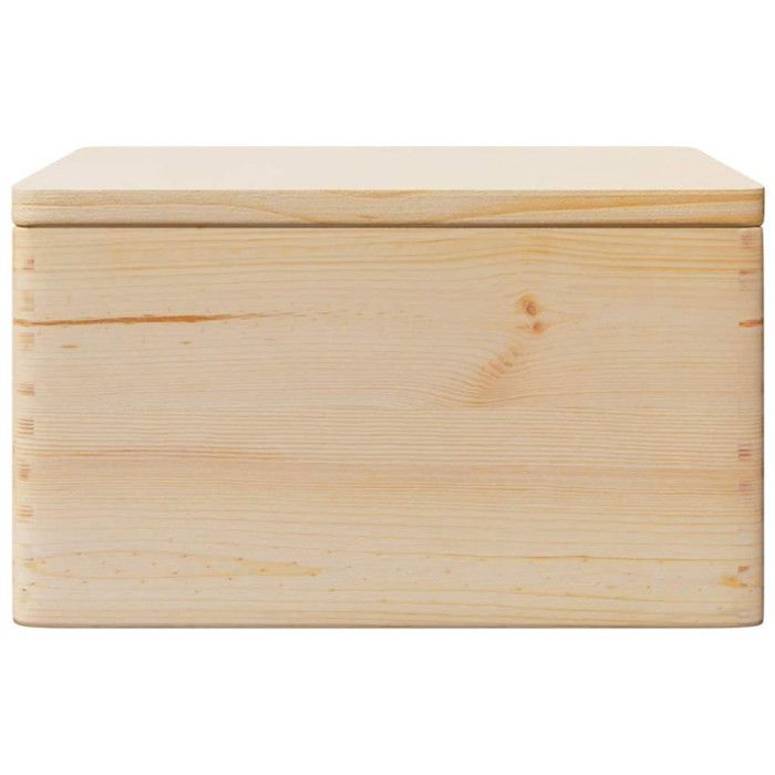 Boîte en bois de pin massif avec couvercle vidaXL - 40x30x23 cm