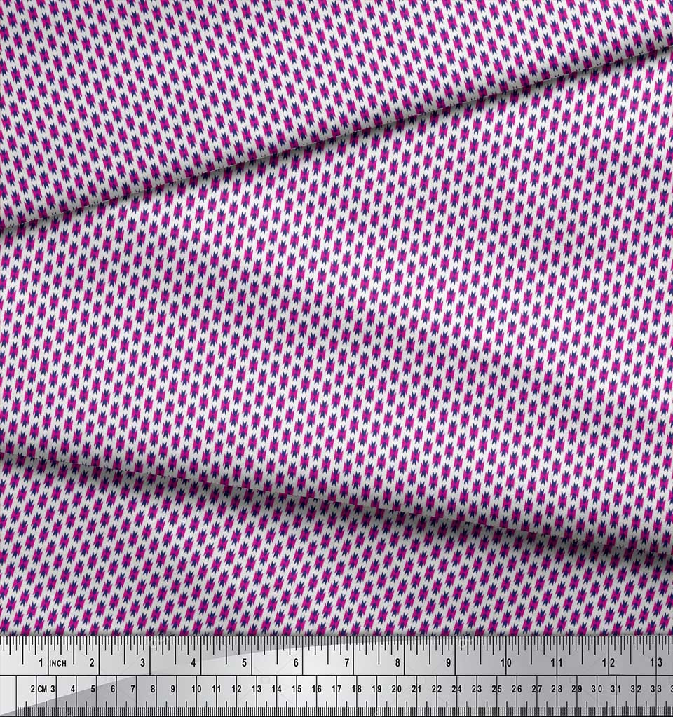 Soimoi Japan Crepe Satin Fabric Geometric Small Print Fabric by the metre 42 Inch