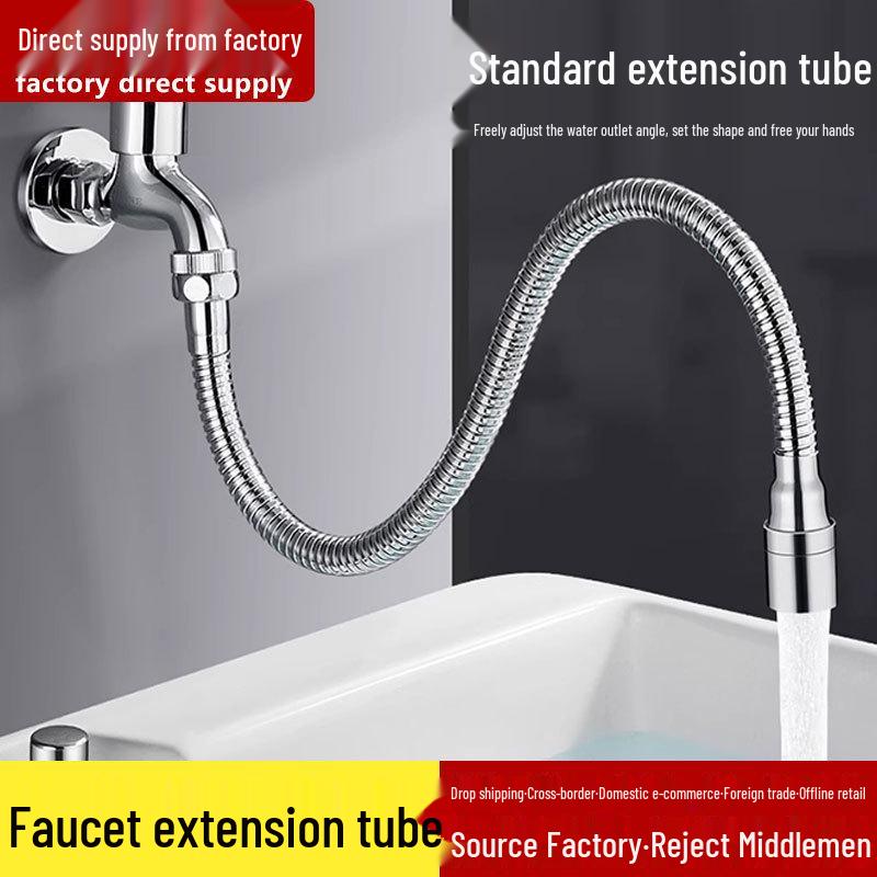 Universal Anti-Splash Faucet Extender with Rotating Joint for Balcony Use