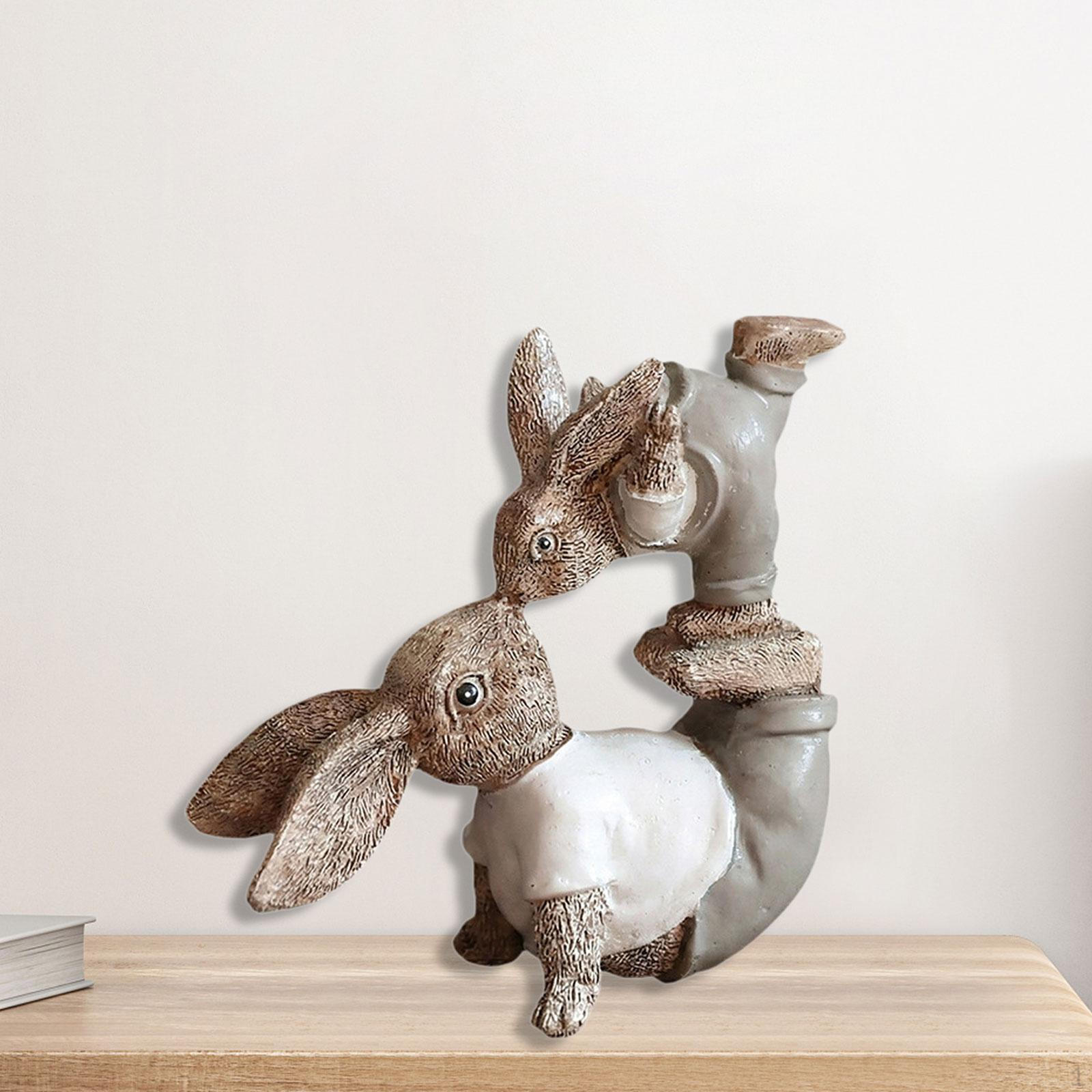 

Statue Resin Figurine Birthday Gift Collection Ornament Animal Sculpture for Garden Indoor Lawn Desk Father Son