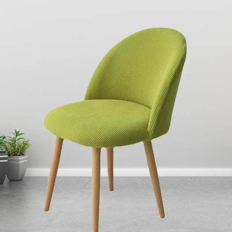 Jacquard Semi-circular Stool Cover Jacquar Low Back Duckbill Dining Chair Covers Soft Makeup Chair Slipcovers for Home Hotel