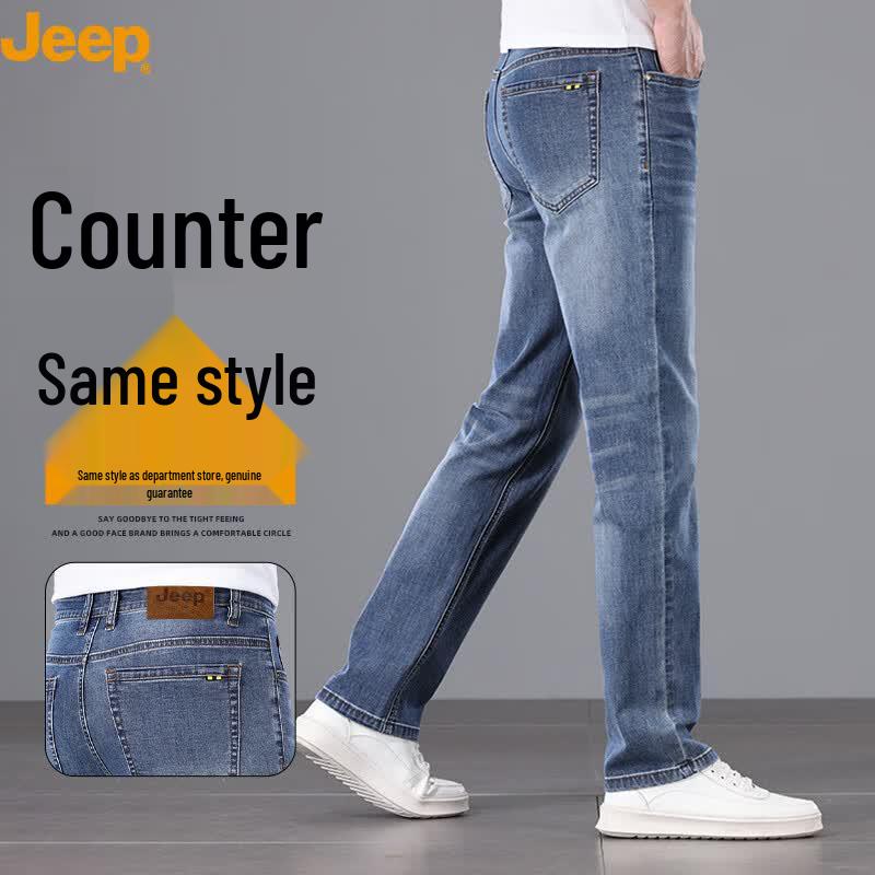 JEEP Men s Thin Loose Straight Cotton Stretch Jeans 35