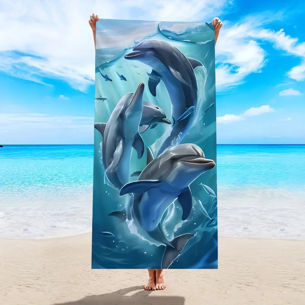 1 Stück Einfaches und stilvolles Strandtuch mit Tierprint, Mikrofasertuch schnell trocknend und saugfähig, großes Strandtuch