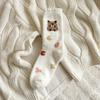 Women's Thick Fluffy Cable Knit Mid-Calf Plush Socks for Cold Weather and Postpartum Comfort