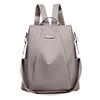 Fashion Women Solid Color Zipper Anti-theft Shoulder Bag Handbag Travel Backpack