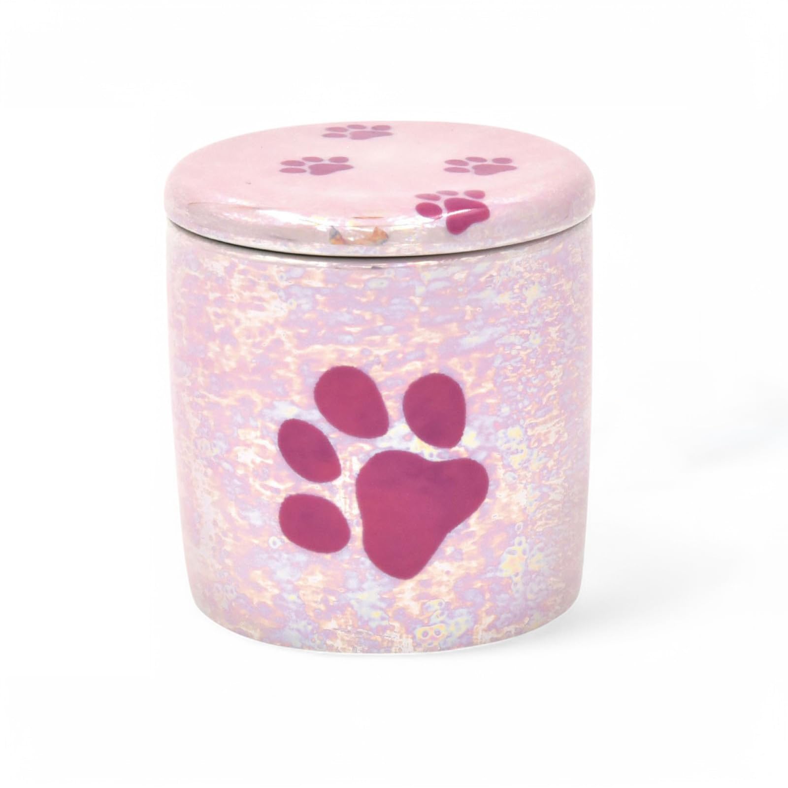 

Takumifu Select DogCat Family Ashes (2-inch Urn with Lid and Silicone Gasket) Angel Footprint Pearl, Pearl Pink, Made in Japan