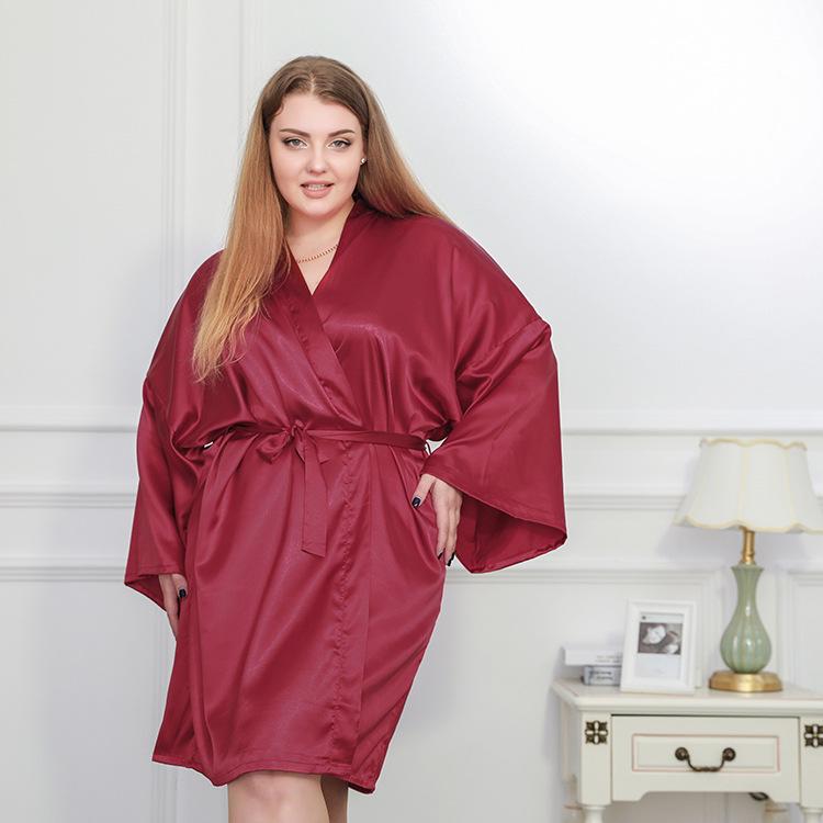 Plus Size Long Sleeve Nightgown: Women's Fresh Sexy V-Neck Tie-Up Pajamas Loungewear
