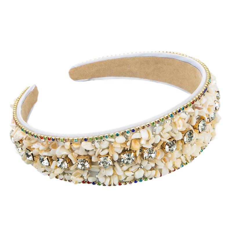 Bentiță Lățime cu Strassuri Turcoaz Sfărâmat Stil European & American – Accesorii de Păr Versatile High-End pentru Femei pentru Toamnă & Iarnă