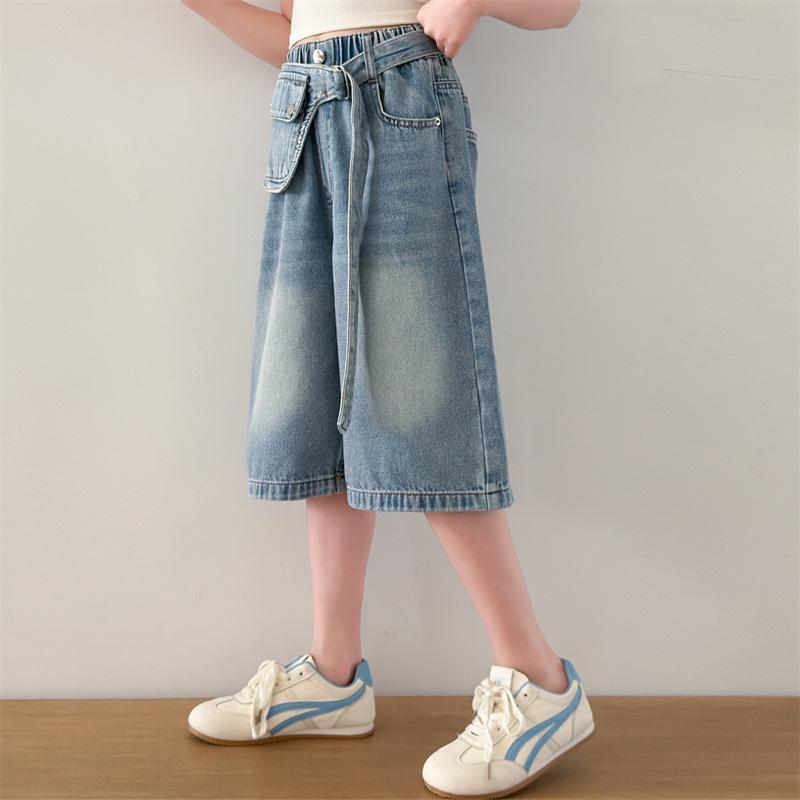 2026 Stilvolle Jeans-Shorts für Mädchen, Sommer, mittellang