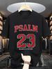 PSALM 23 THE LORD IS MY SHEPHERO Classic Retro Style Round Neck Short Sleeves Machine Washable Ideal for Casual SportWear C
