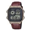 Чоловічий годинник Standard Digital World Time зі шкіряним ремінцем AE-1200WHL-5AV 100M