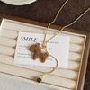 Autumn and winter flocking tiger's eye stone pony necklace retro temperament natal year versatile sweater chain light luxury high sense neck chain