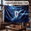 Custom Name Flannel Throw Blanket Chelsea FC Pattern Warm Home Decoration