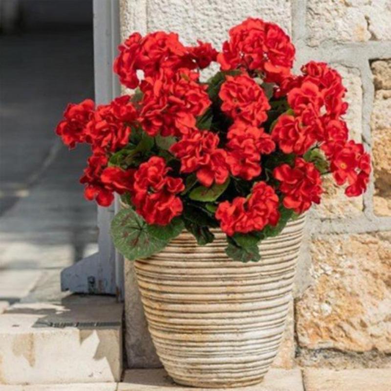 Ramo de begonias artificiales reutilizables para decoración de bodas y fiestas, flores falsas para el hogar, el interior, el jardín y el porche.