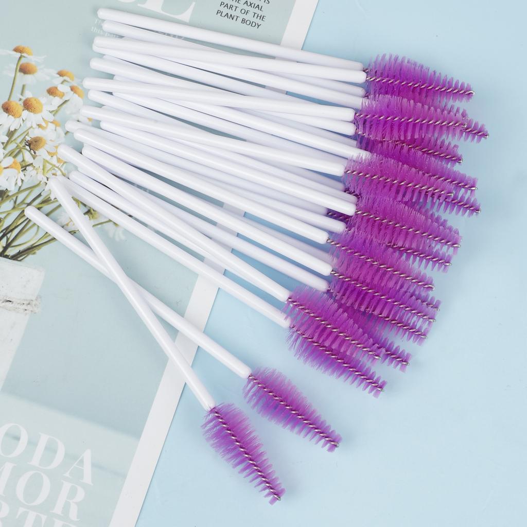50 Pcs Disposable Nylon Mascara Wand Applicator Eyelash Brushes For Grafting Lashes Extension Women Makeup Brush Tools