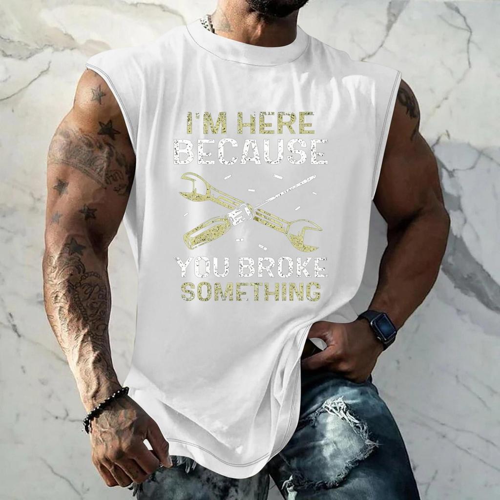 Canotta Casual da Uomo Senza Maniche Vestibilità Larga Maglietta da Palestra Grafica Stampata Allenamento Palestra Leggera Comoda Abbigliamento Estivo