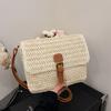 Woven Small Square Bag Women's Seaside Vacation Beach Bag Large Capacity Casual Shoulder Messenger Bag
