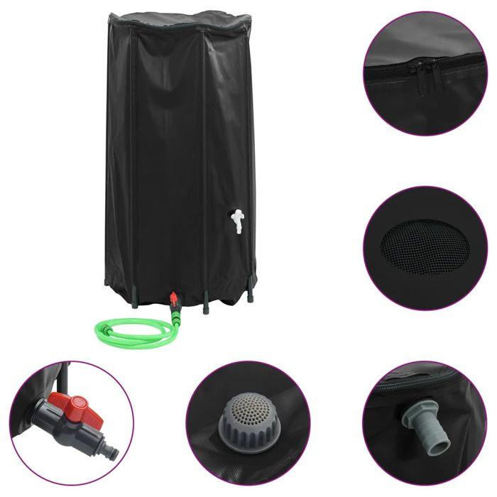 Réservoir d'eau - vidaXL - 1000 L - PVC - Pliable - Avec robinet