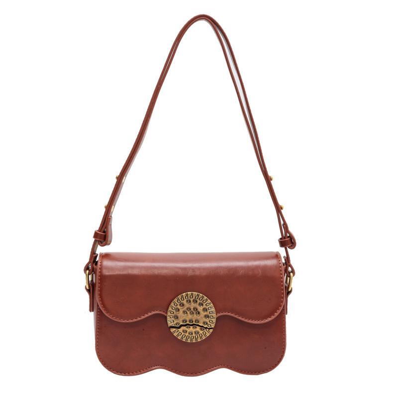 2023 New Fashion Women s Bag Retro Elegant Crossbody Small Square Bag Street Trend Pu Shoulder Bag коричневый