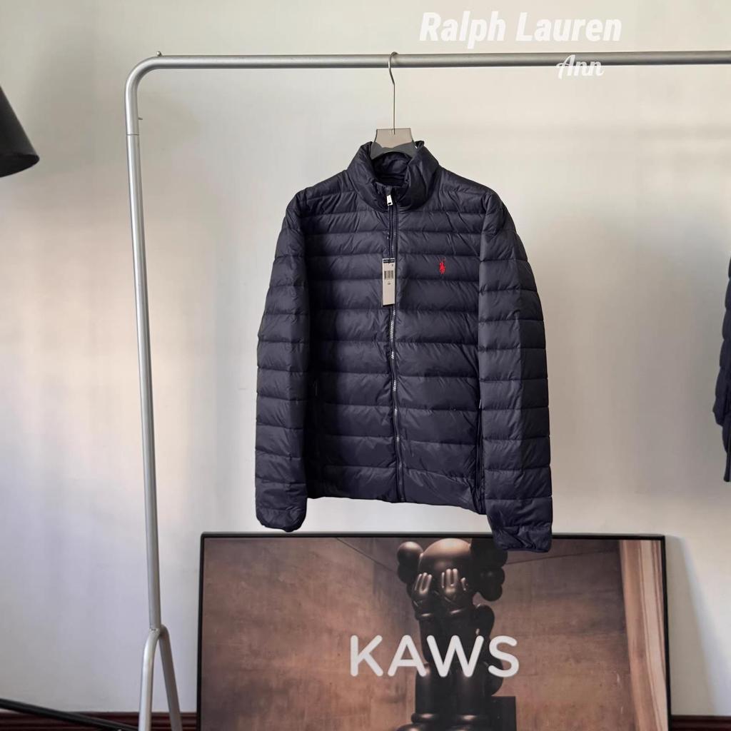 Cross RL Small Horse Embroidery British Style Business Casual Stand Collar Windproof Waterproof Ribbed Down Jacket