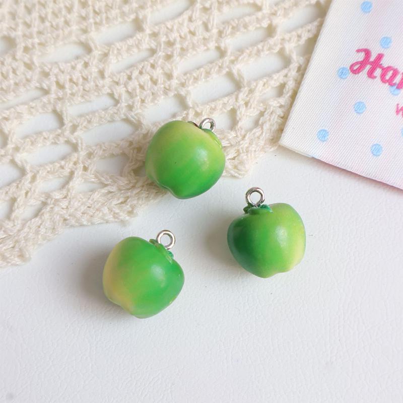 5Pcs Multicolor 3D Fruit Shaped Loose Beads for DIY Handmade Bracelet Keychain Jewelry Making Craft for Home School Use