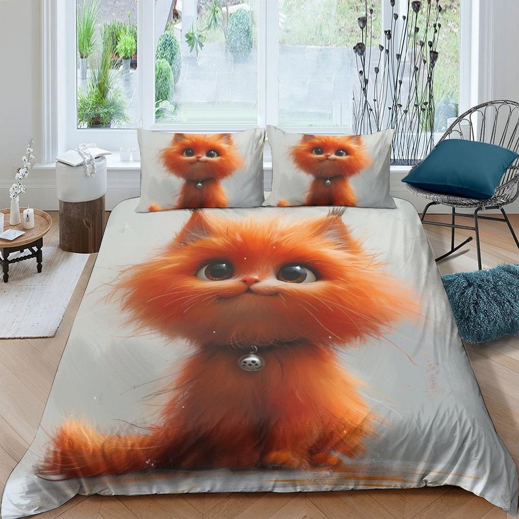 Cat Comforter Covers Printed Quilt Cover Duvet Cover Bedding Set For Children'S And Adults Warm Soft Breathable And Comfortable