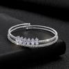 Zircon Double Open Bracelet, Adjustable Fashion Crystal Bracelet Bridal Rhinestone Jewelry for Women
