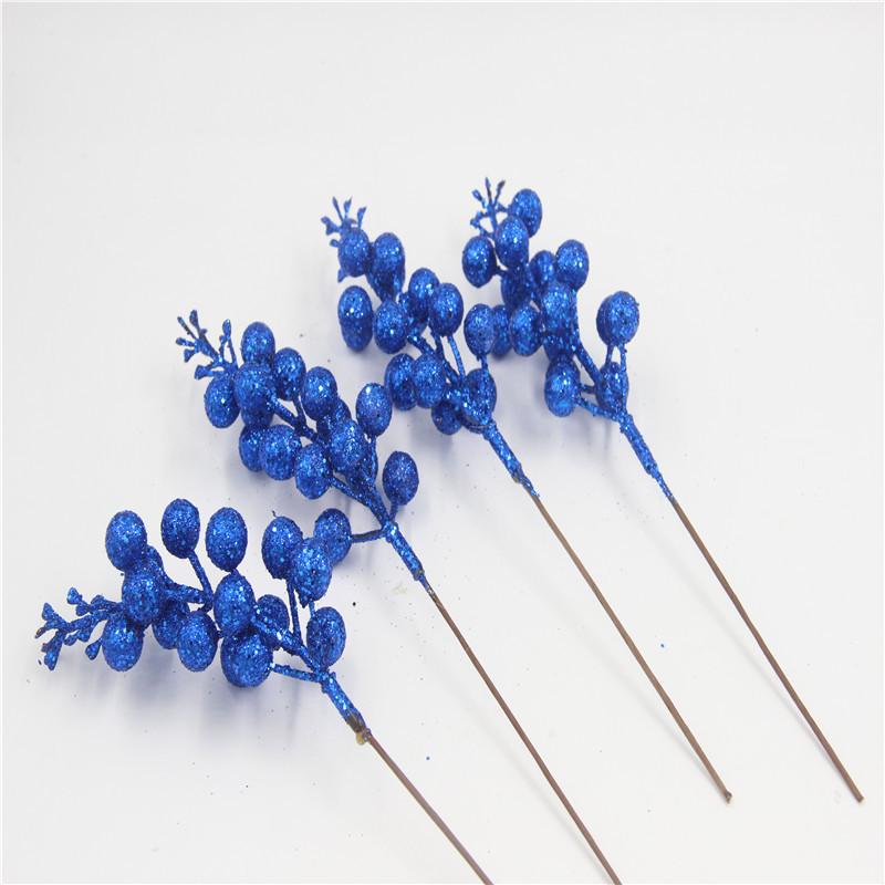 15 Glitter Powder Berries: Red, Gold, White Coffee Stems - Christmas Decor DIY