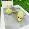 Knitted Mouse Cat Toy, Interactive Plush Mouse Toy with Ball Tail for Indoor Cats