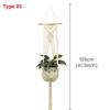 Flowerpot Plant Holder Hand-knitted Cotton Rope Wall Hanging Flowerpot Holder Basket