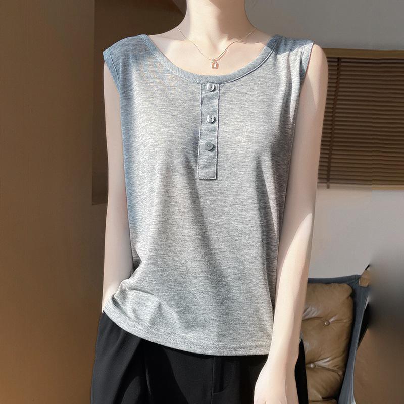 Women's Summer U-Neck Knit Sleeveless Slimming Top