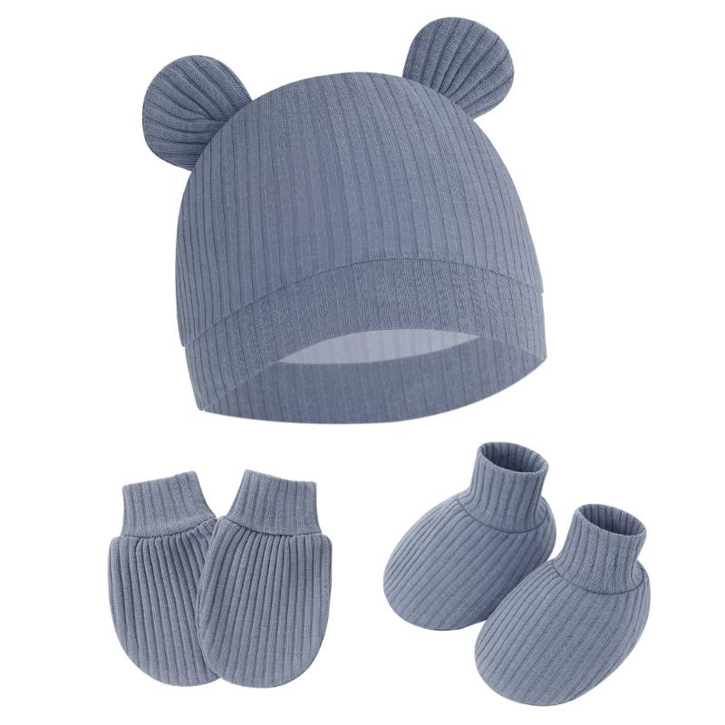 No Scratch Mittens Socks Nursery Hat Baby Mittens Cotton Gloves Hat Footwear Breathable Gloves for Boys Girls