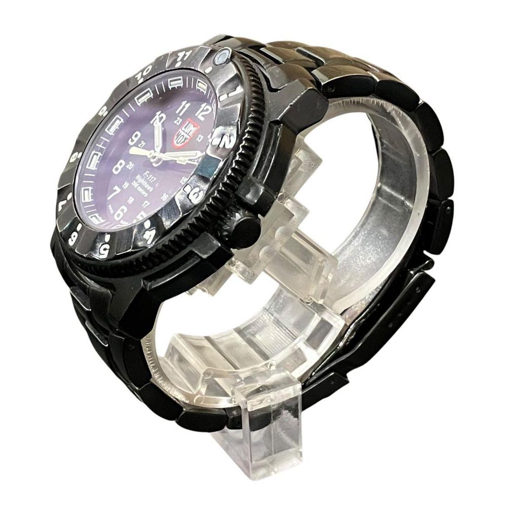 Used Luminox LUMINOX Nighthawk Watch Total Weight Approximately 143.6g SS SS Quartz Black Dial 3400 Men's