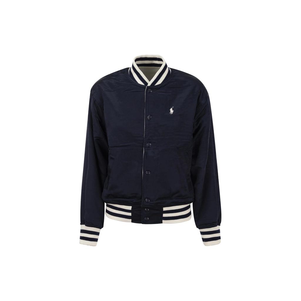 Polo Ralph Lauren SS24 Striped Detail Single-Breasted Reversible Jacket Women Jacket White 211924214-001