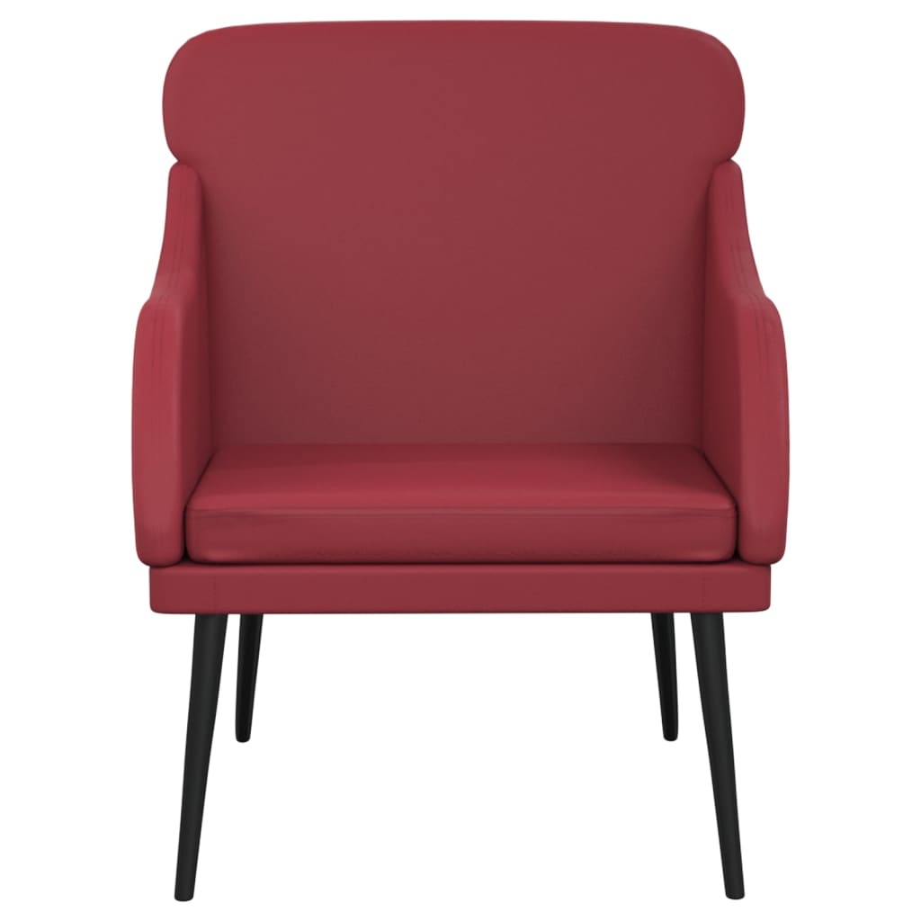 Armchair Burgundy 63 x 76 x 80 cm PU Leather