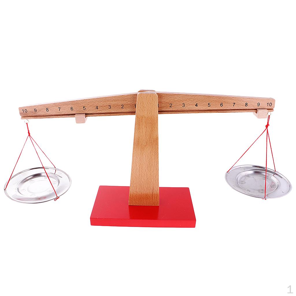 Kids Quantity and Balance Learning Scale Wooden Toy for Montessori Education