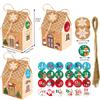 2025 DIY Adventní kalendář k plnění a plnění Sada domečků Perníčkový domeček 24 barevných skládacích krabiček na výzdobu Vánoční vesnička