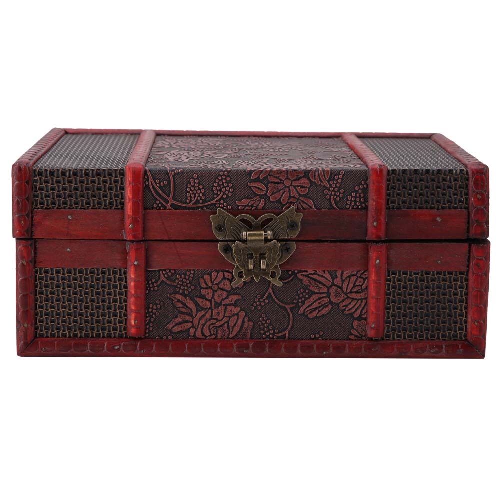 Vintage Wooden Jewelry Storage Box Handmade Wooden Decorative Book Box(Stamp)