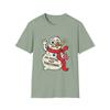 Unisex Softstyle T-Shirt Snowman Patched Lumpy Wild Expression Christmas Humor