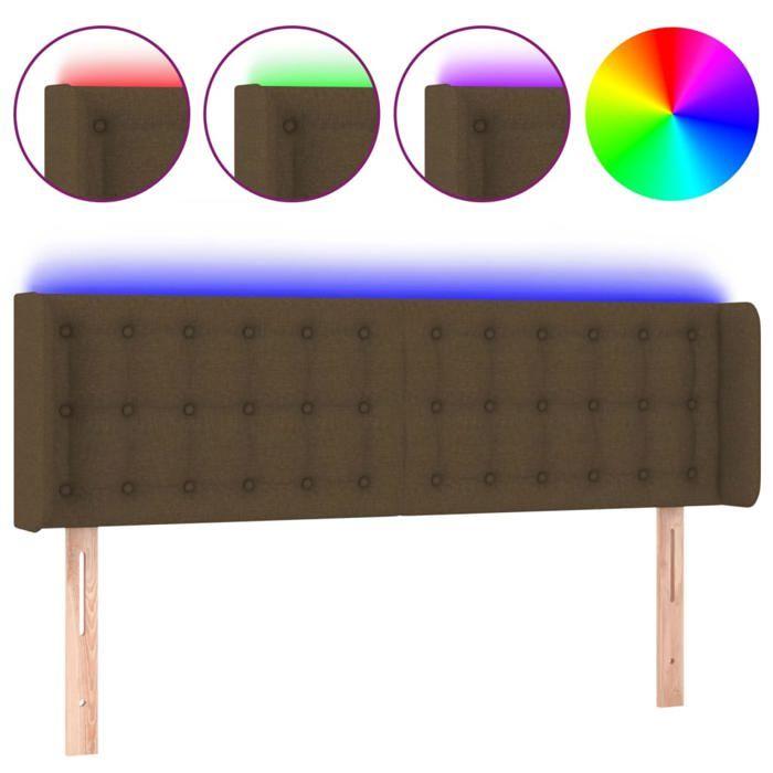 VidaXL LED Headboard Bedroom Furniture Double Bed Accessory Head of Bed Frame Interior Dark Brown 3123671