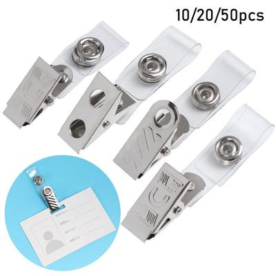 Retractable Metal Pull Binder Stationary Kawaii Clips Lanyard Clip Card Holders ID Card Badge