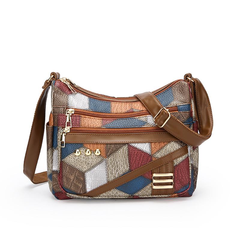 PU mykt skinn dameveske Skulderveske Middelaldrende Mother Crossbody Bag