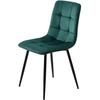 Dining Chair (4 pcs), Dark Green, 4-Piece Set Upholstered Chair Design Chair with Backrest, Seat Made of Velvet Frame Made of Metal