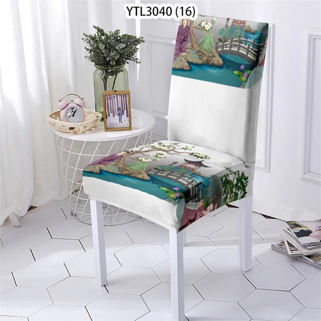 

Китайские элементы стиля, чехлы на стулья, обеденные чехлы для кухонных стульев, Китайская династия Тан, женские чехлы на стулья с принтом, домашние Stuhlbezug 1PCS